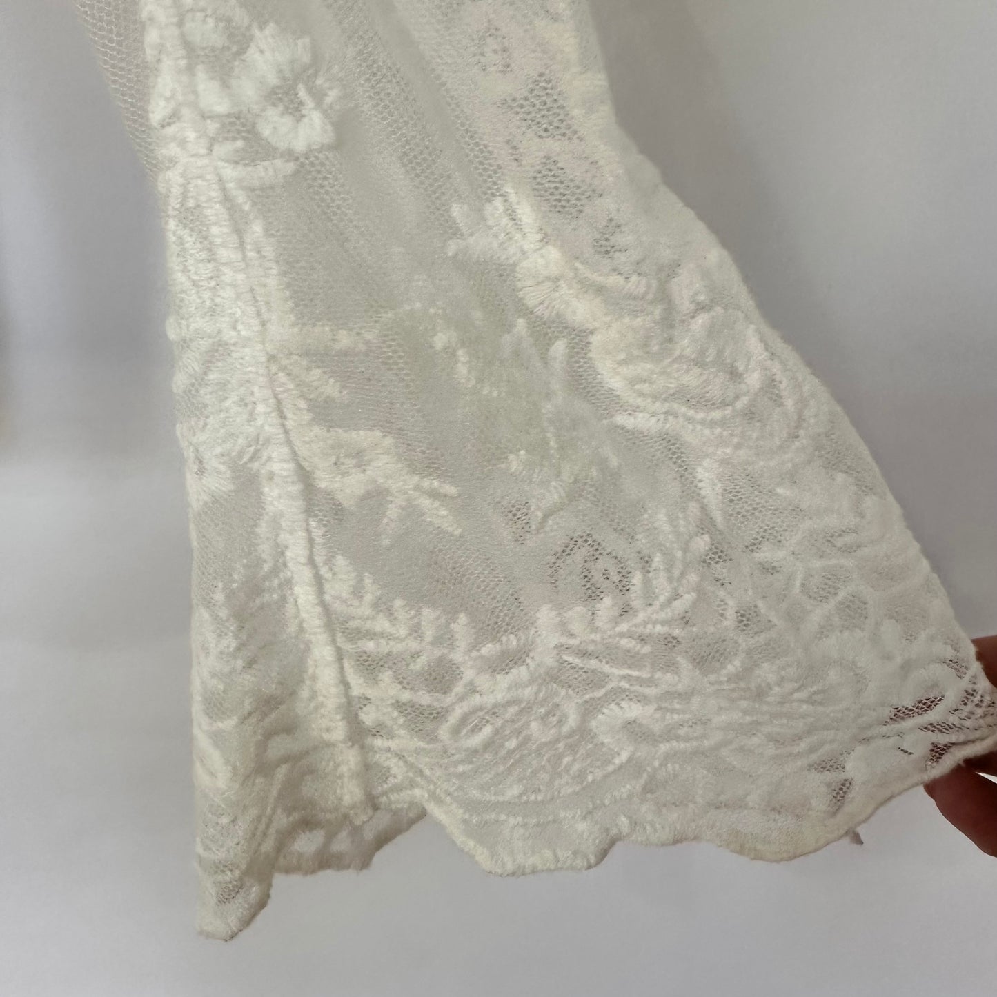 white tencel denim jacket, white lace + soft fringe