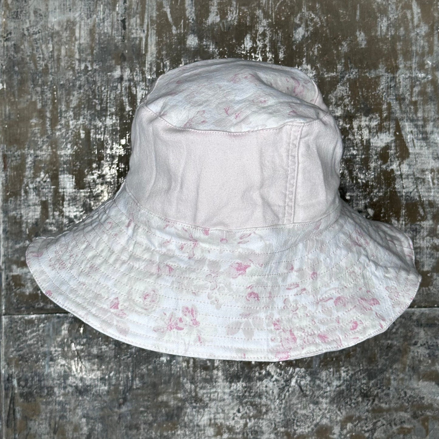 pastel floral + soft pink denim reversible sun hat