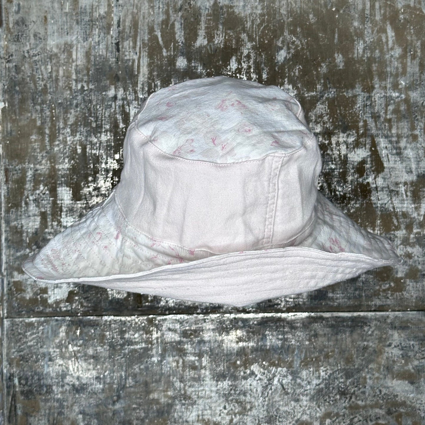 pastel floral + soft pink denim reversible sun hat