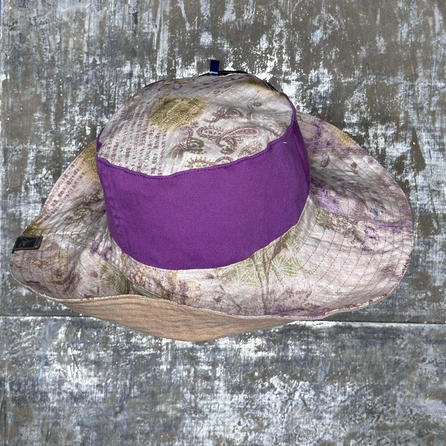 lightweight floral + colored denim reversible sun hat