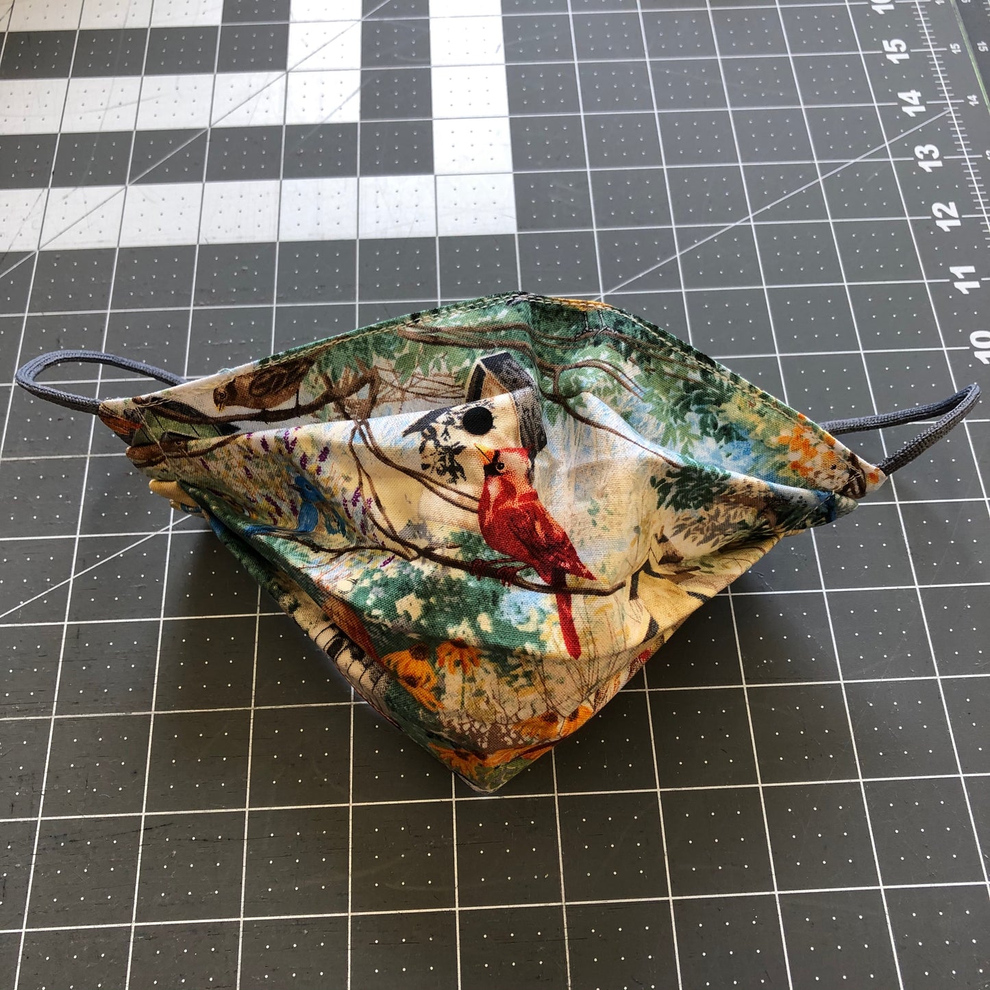 spring birds + birdhouses cotton face mask