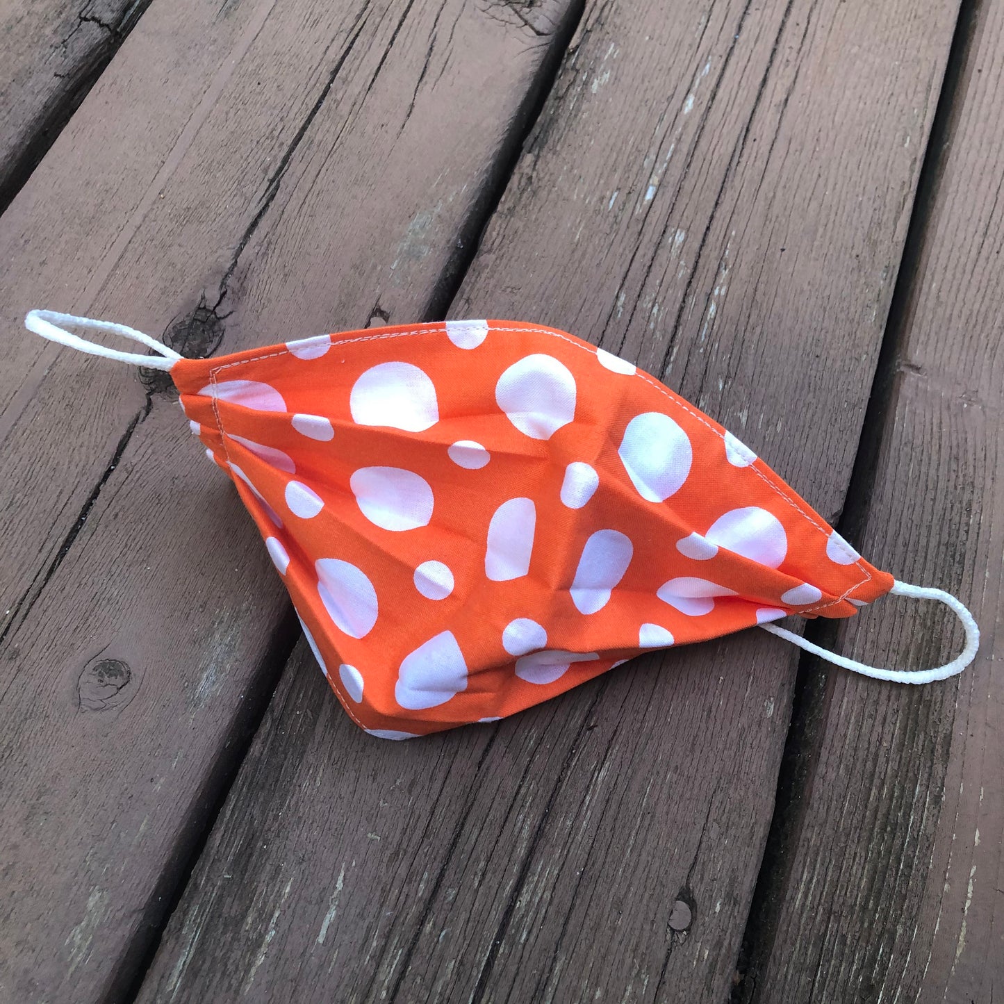 orange polka dot summer cotton reversible face mask