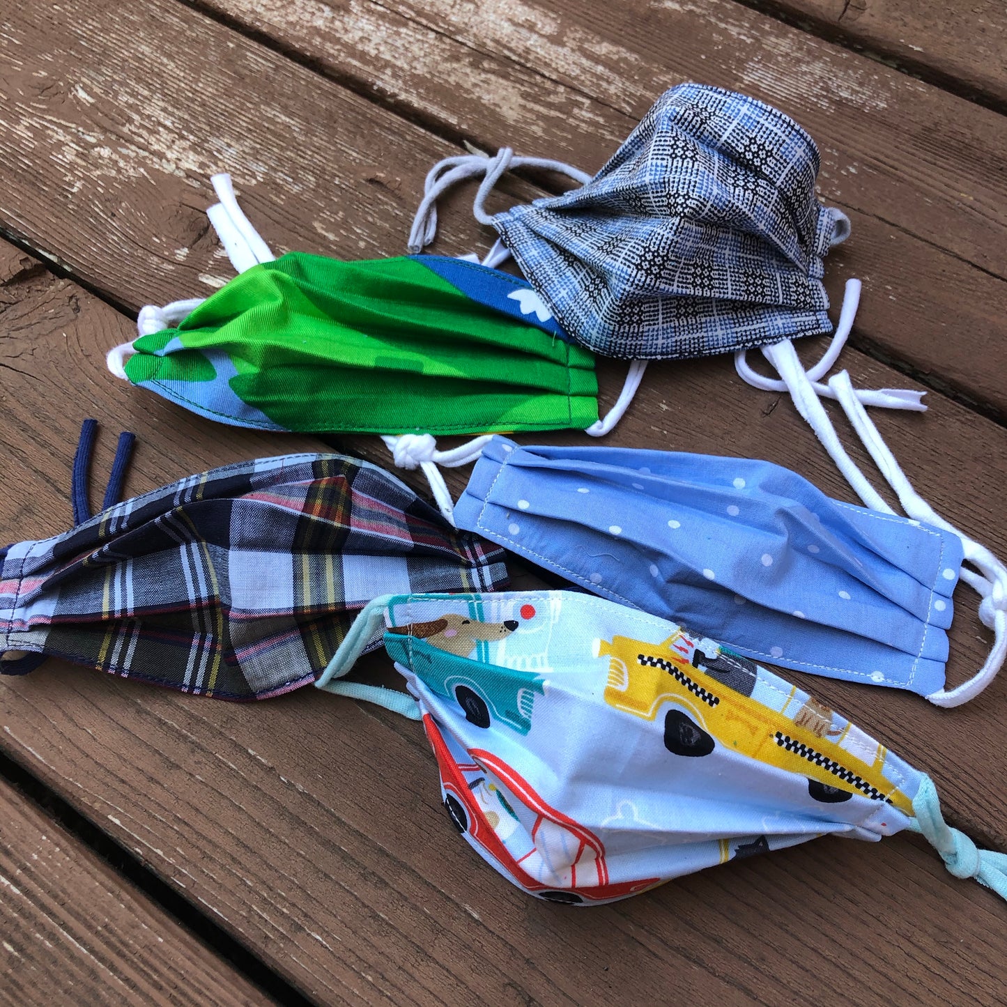 little boys face masks - 5 pack pre k -k (ages 2-6)