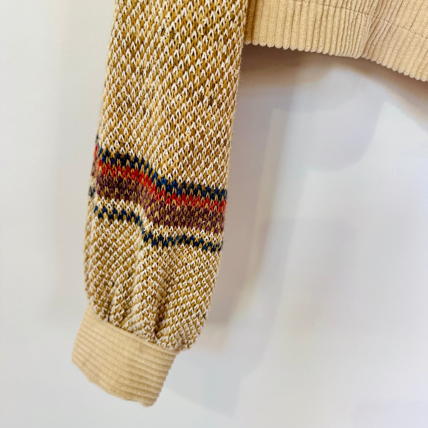 soft textured knit + cropped corduroy jacket [m]