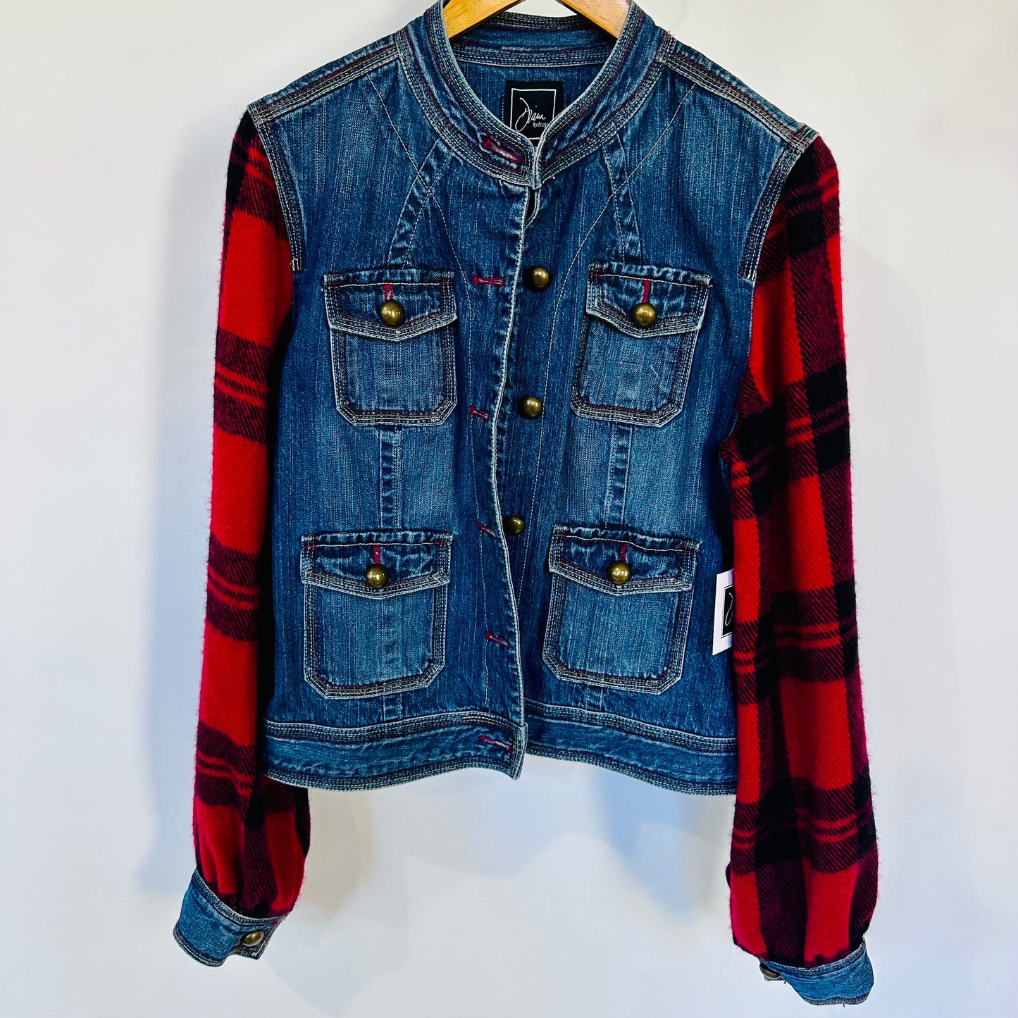 military bolero denim with soft blouse sleeves [l]