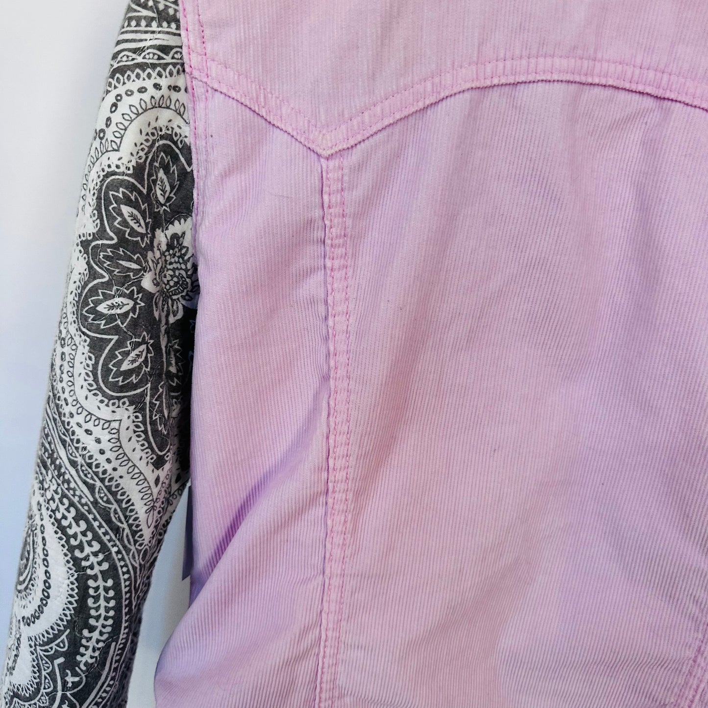 soft quilt + pink corduroy jacket[s/m]