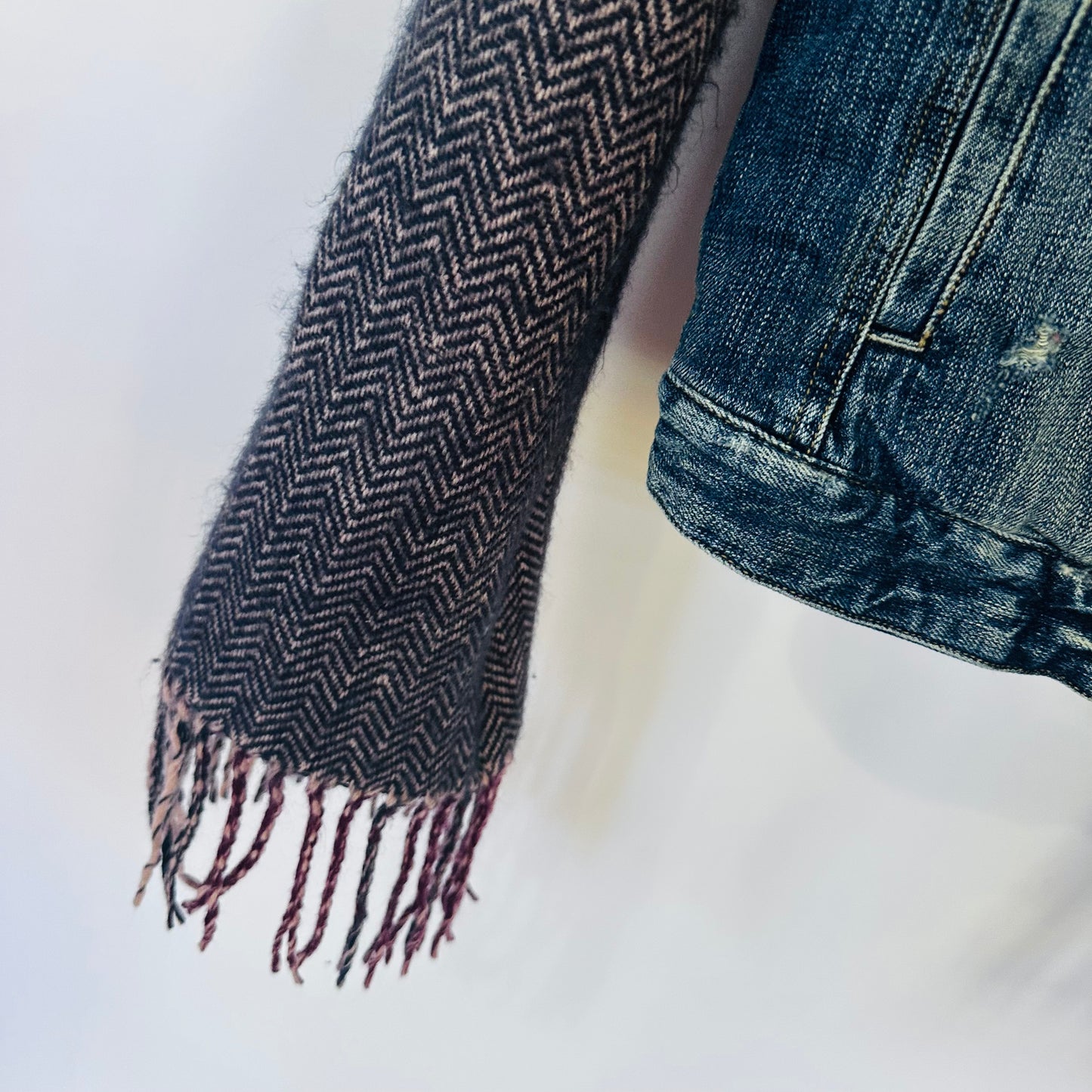 sherpa lined denim jacket [s]