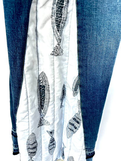 just keep swimming quilted bell bottoms [10/30] l