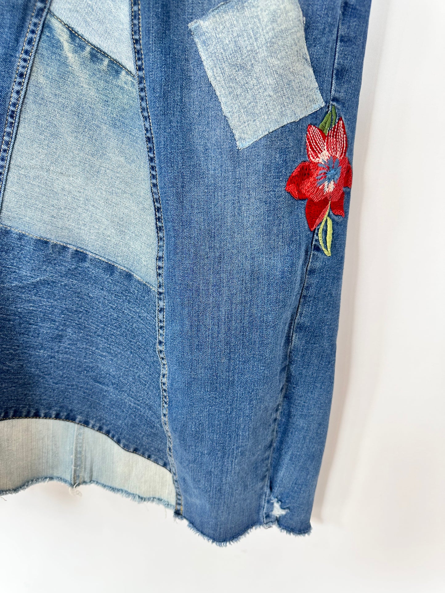 floral embroidered patched denim maxi skirt, [2/26]