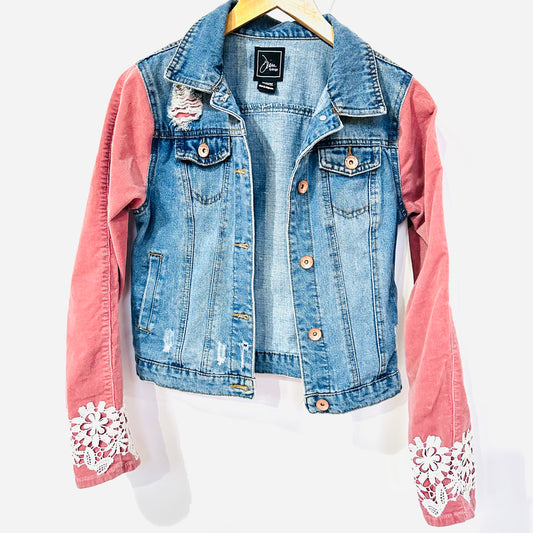 coral corduroy, lace + denim [s/m]