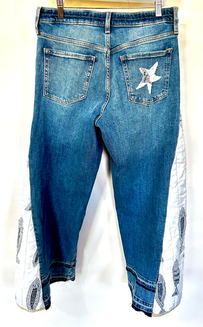 just keep swimming quilted bell bottoms [10/30] l