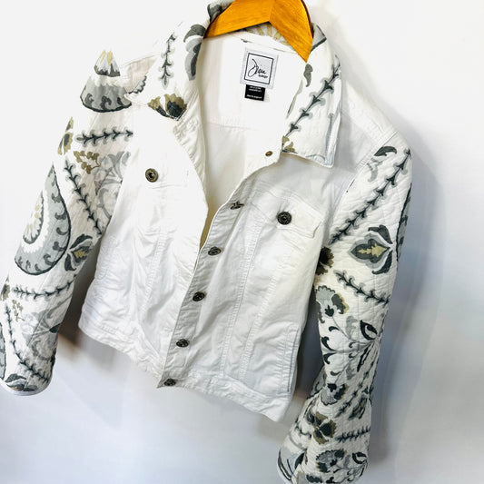 shades of gray white denim jacket [s]