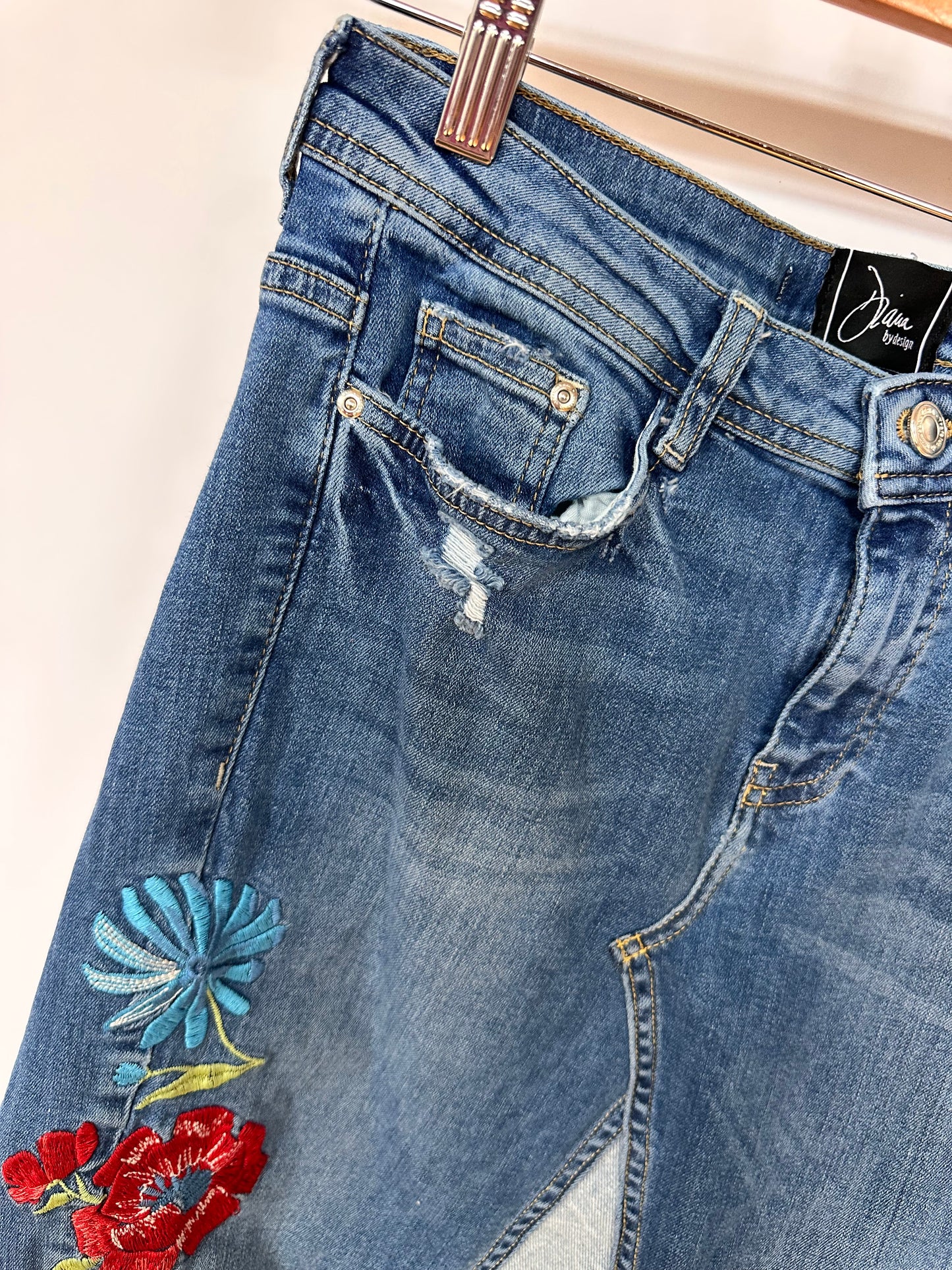 floral embroidered patched denim maxi skirt, [2/26]