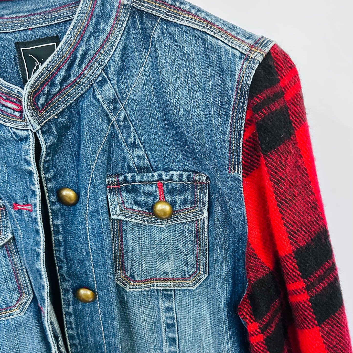 military bolero denim with soft blouse sleeves [l]