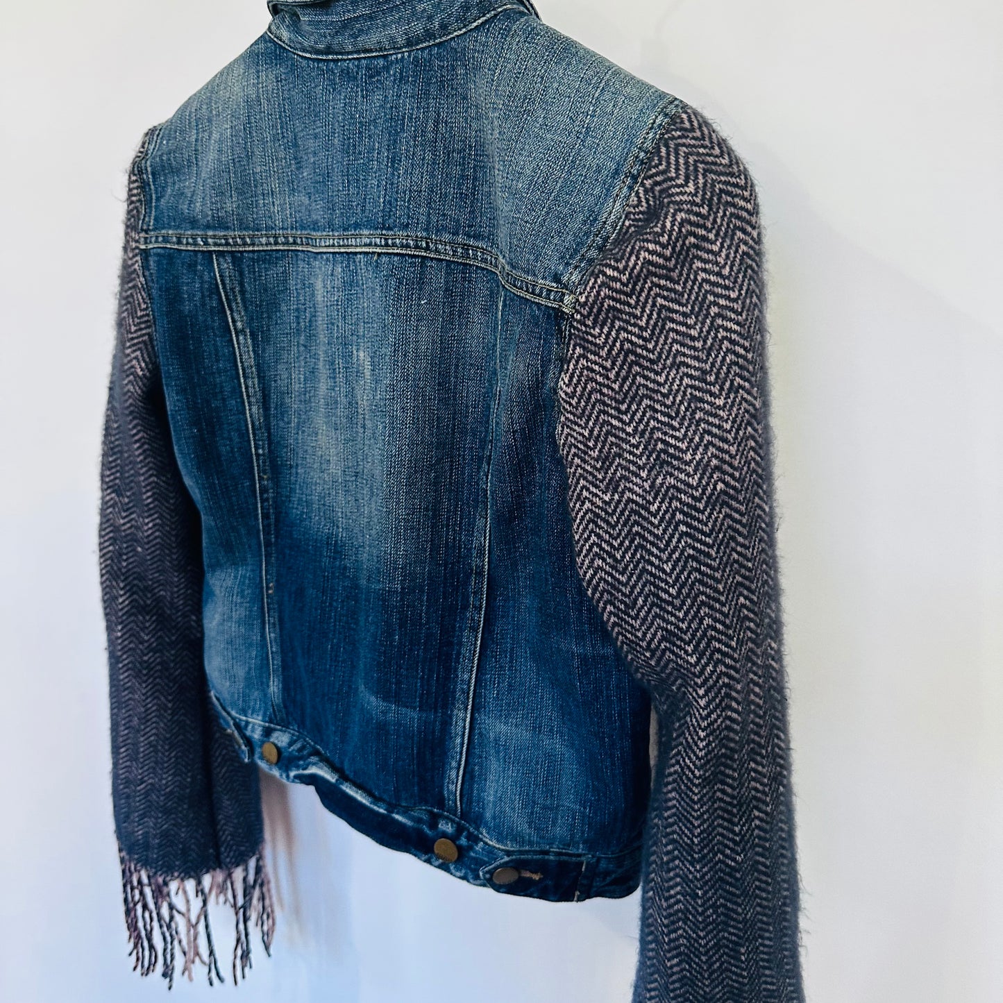 sherpa lined denim jacket [s]