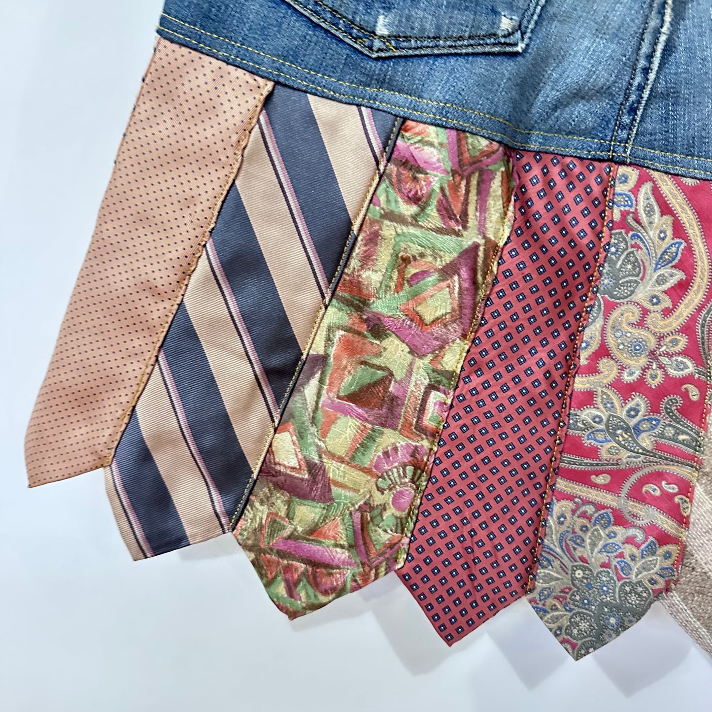 pastel tie + whiskered denim skirt [8/29]