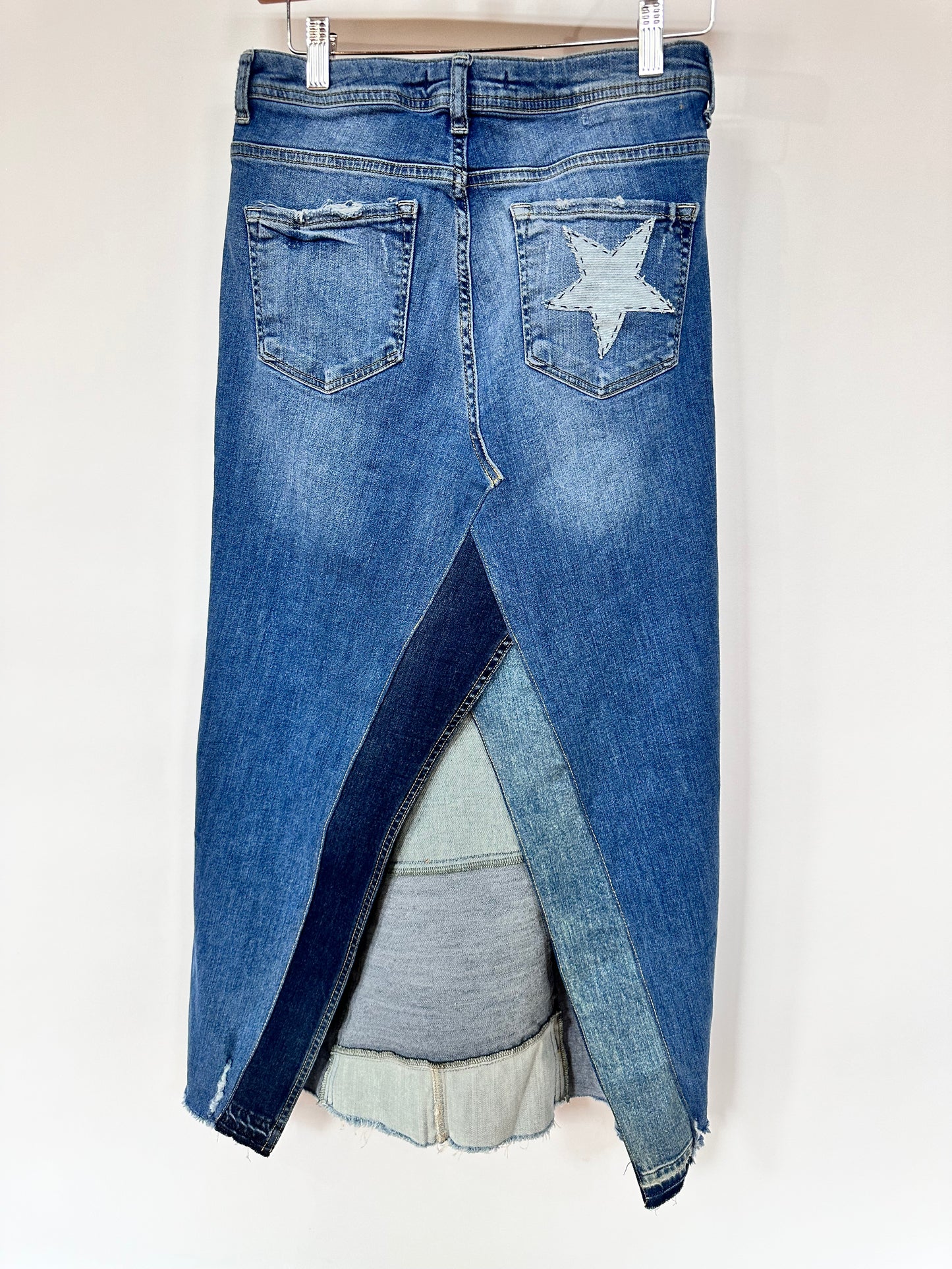 floral embroidered patched denim maxi skirt, [2/26]