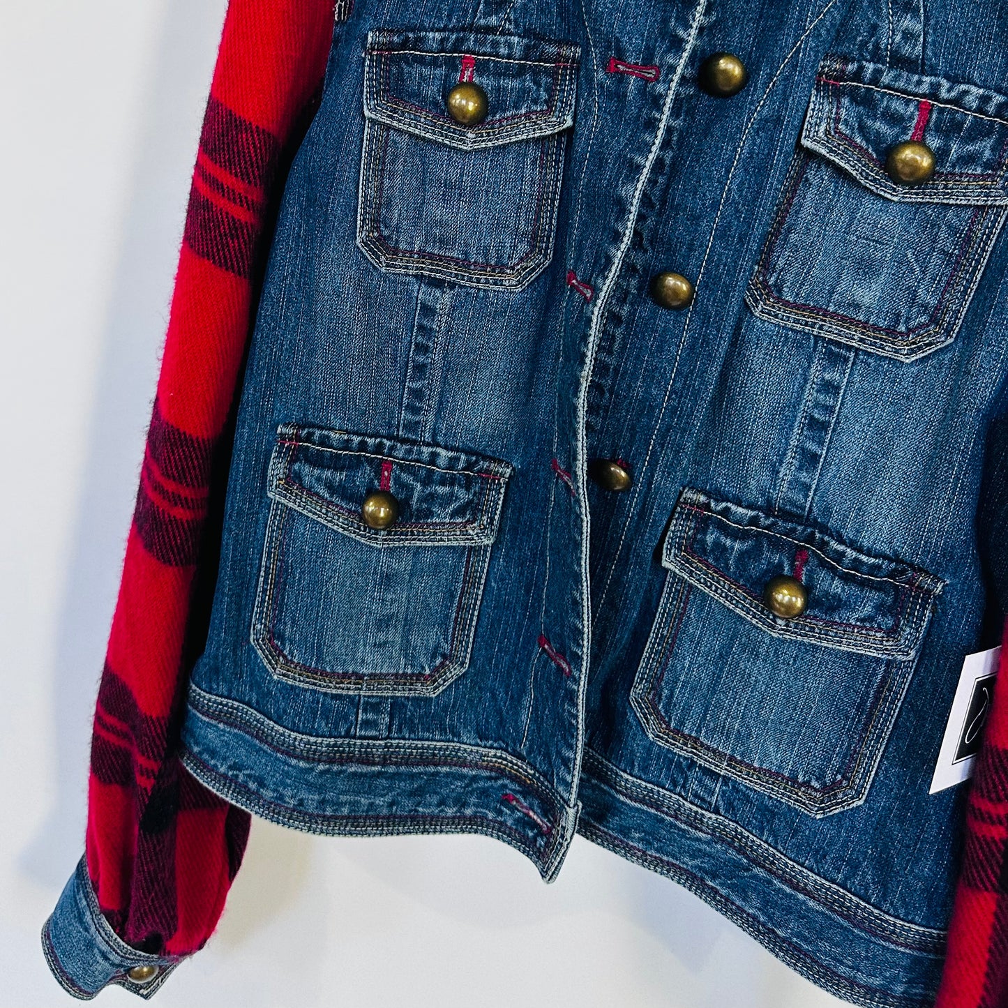 military bolero denim with soft blouse sleeves [l]