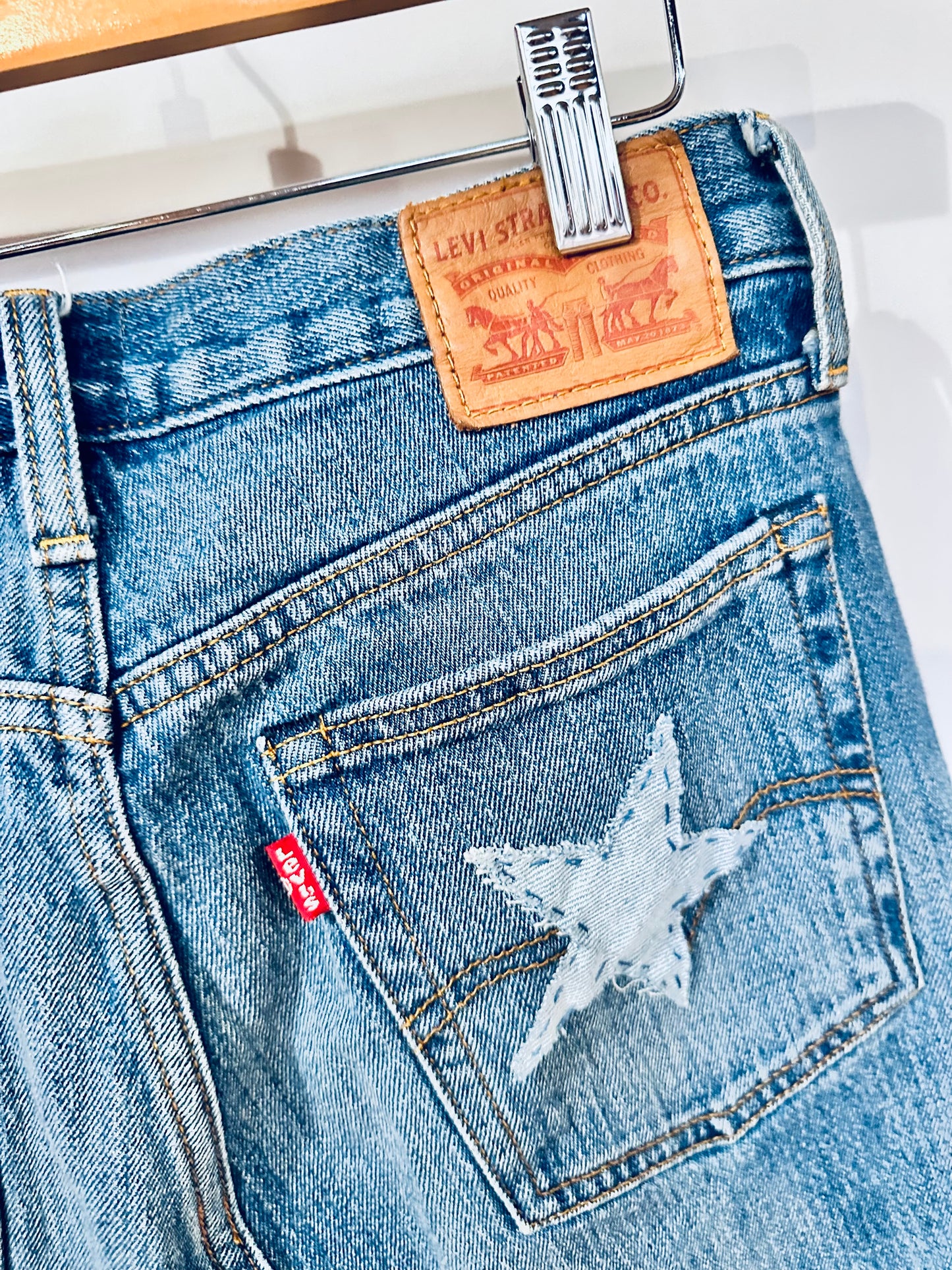 levi's original button fly denim maxi skirt, [6/28]