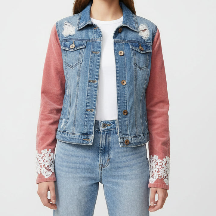 coral corduroy, lace + denim [s/m]