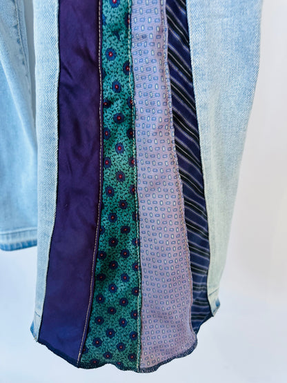 light wash purple tie flare bells [8/29]