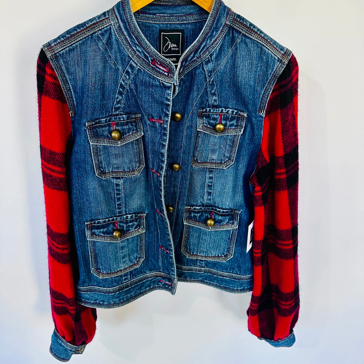 military bolero denim with soft blouse sleeves [l]