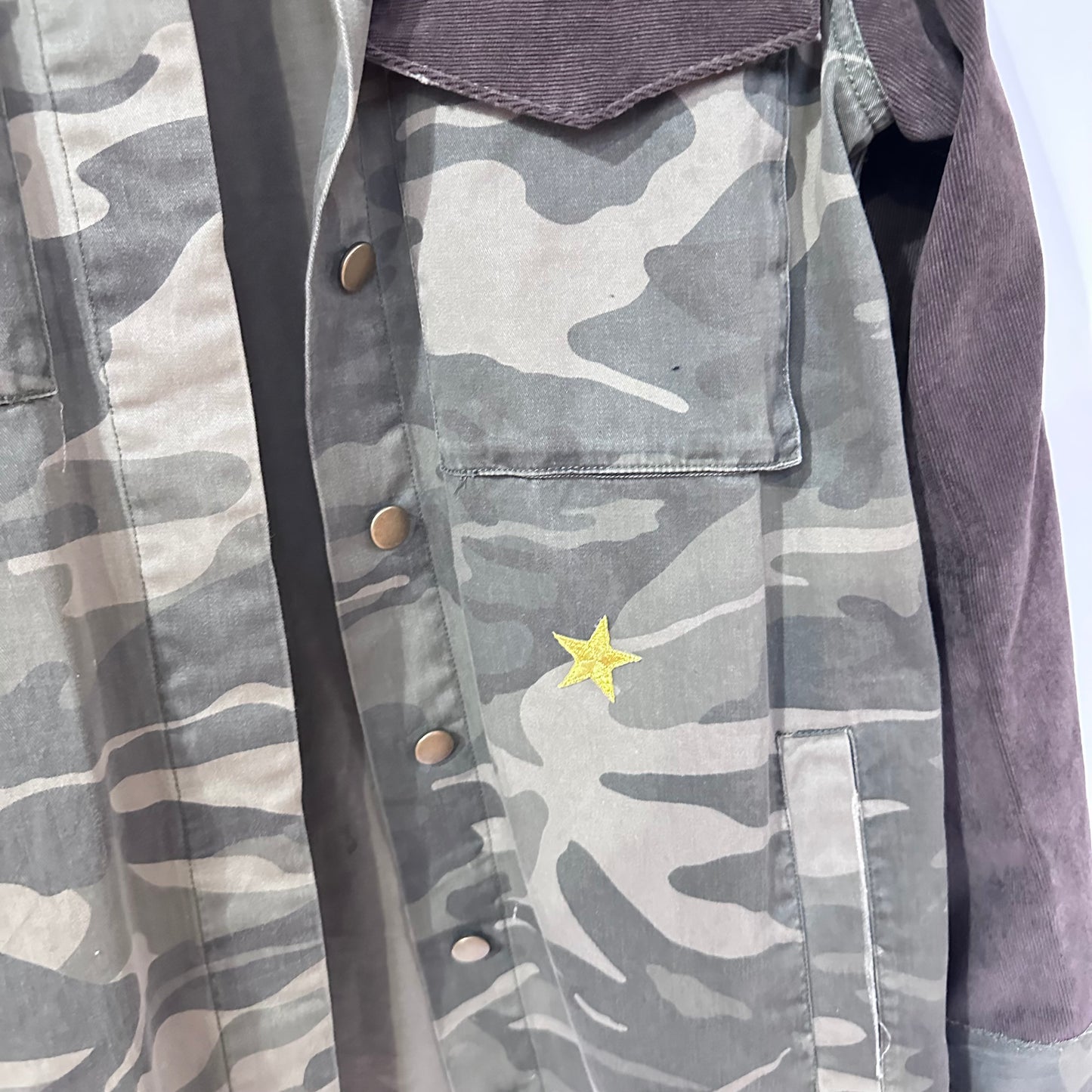 soft corduroy + long camo military denim [m]