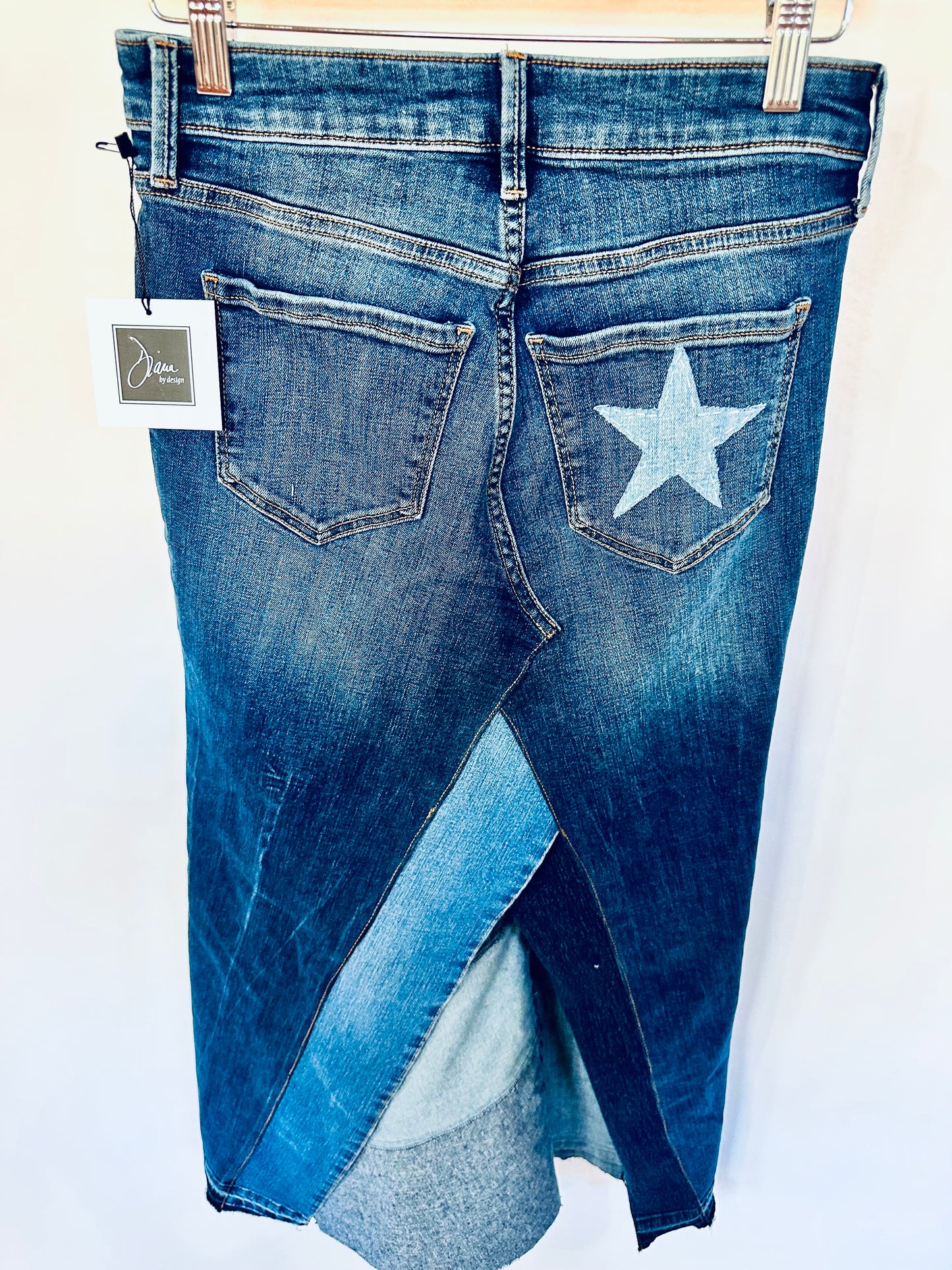hand stitched patched denim maxi skirt, [4/27]