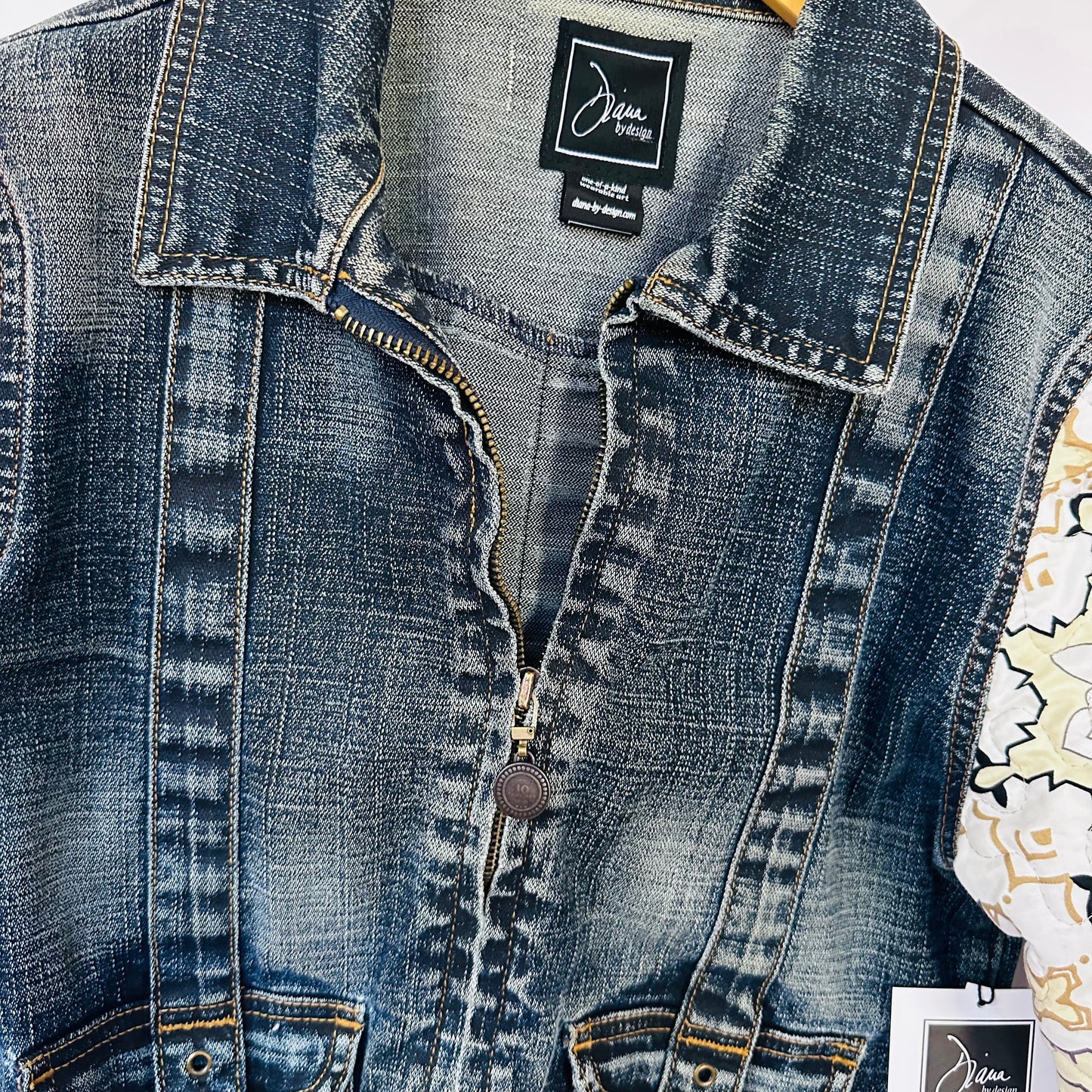 zip denim meets quilted sleeves [s]