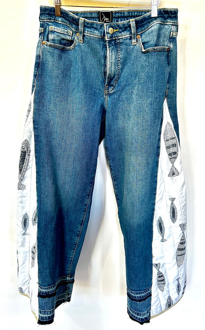 just keep swimming quilted bell bottoms [10/30] l