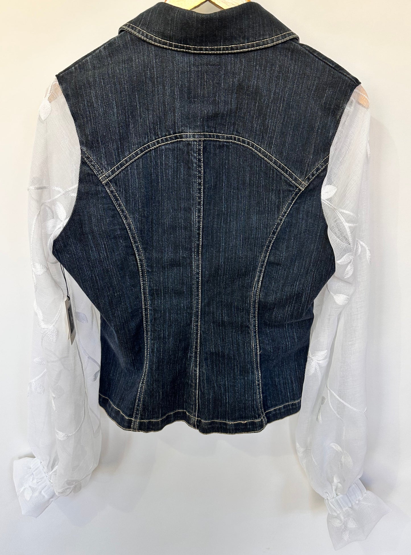 embroidered bishop bells + statement denim jacket