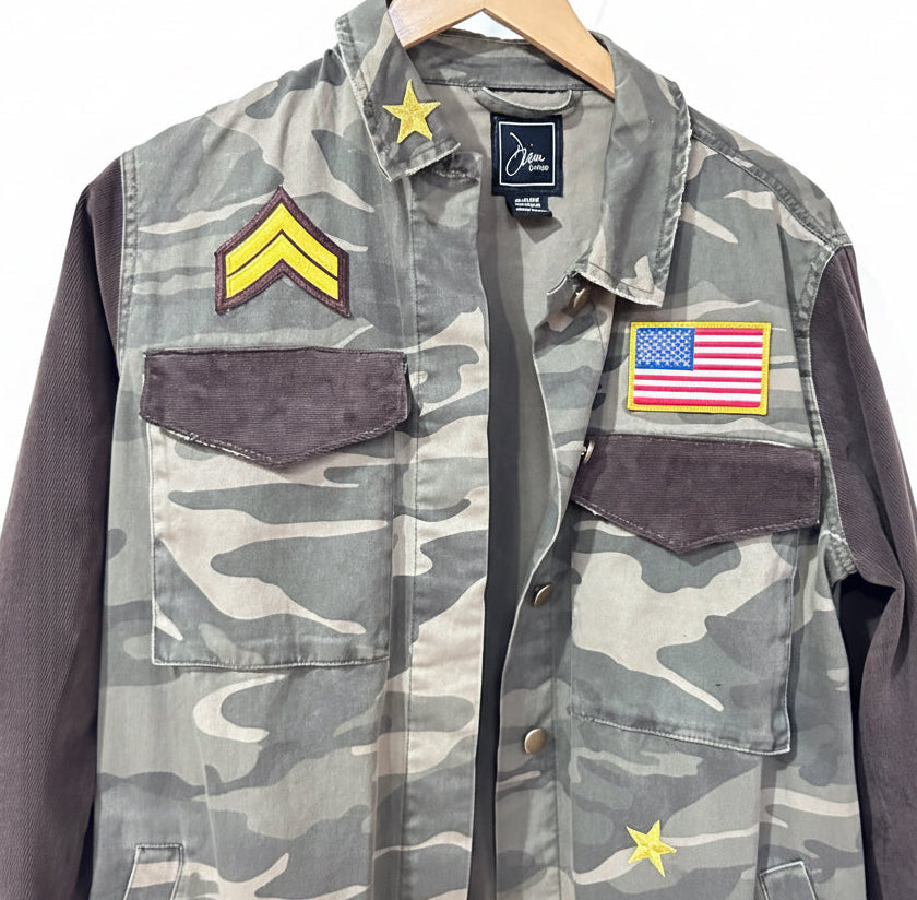 soft corduroy + long camo military denim [m]