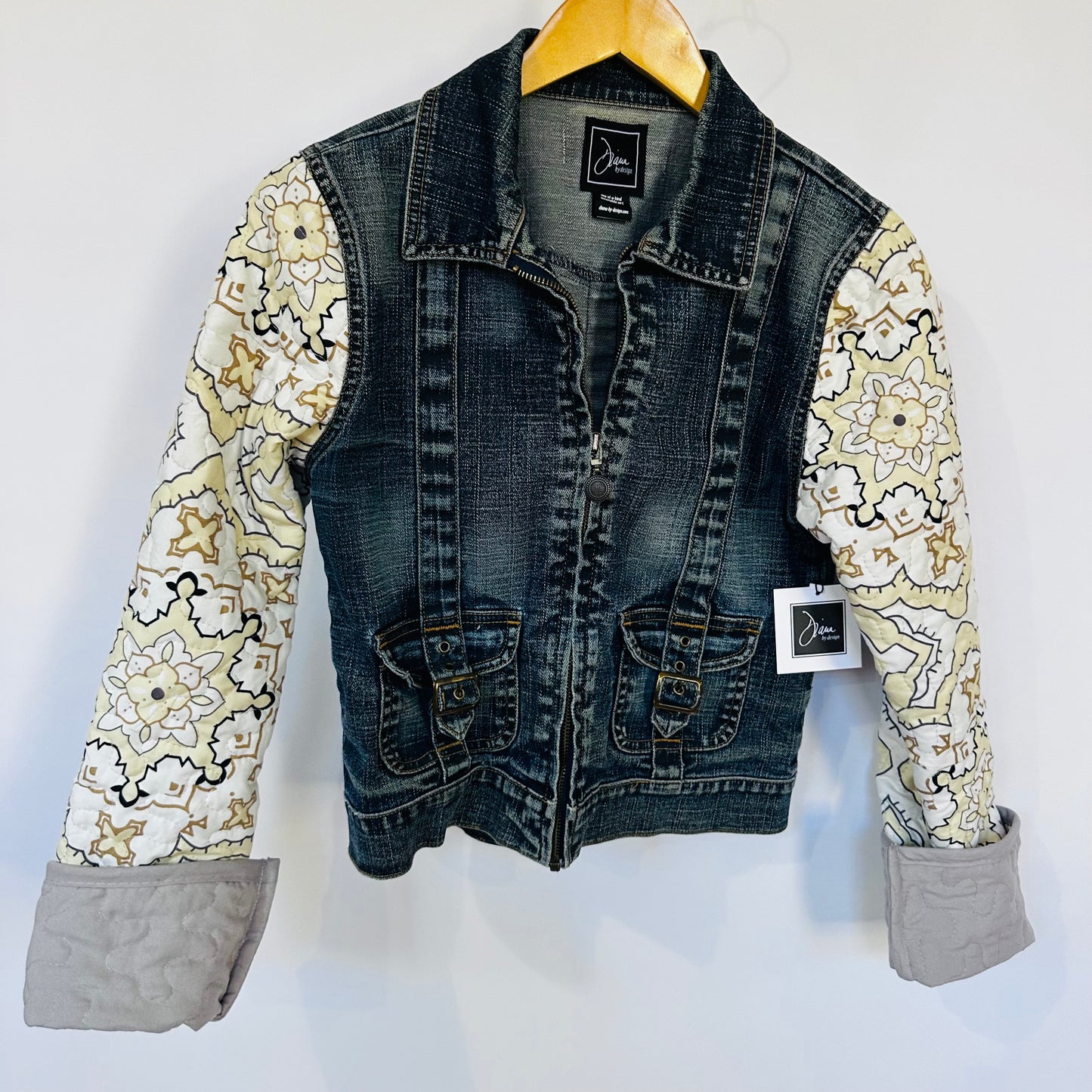 zip denim meets quilted sleeves [s]