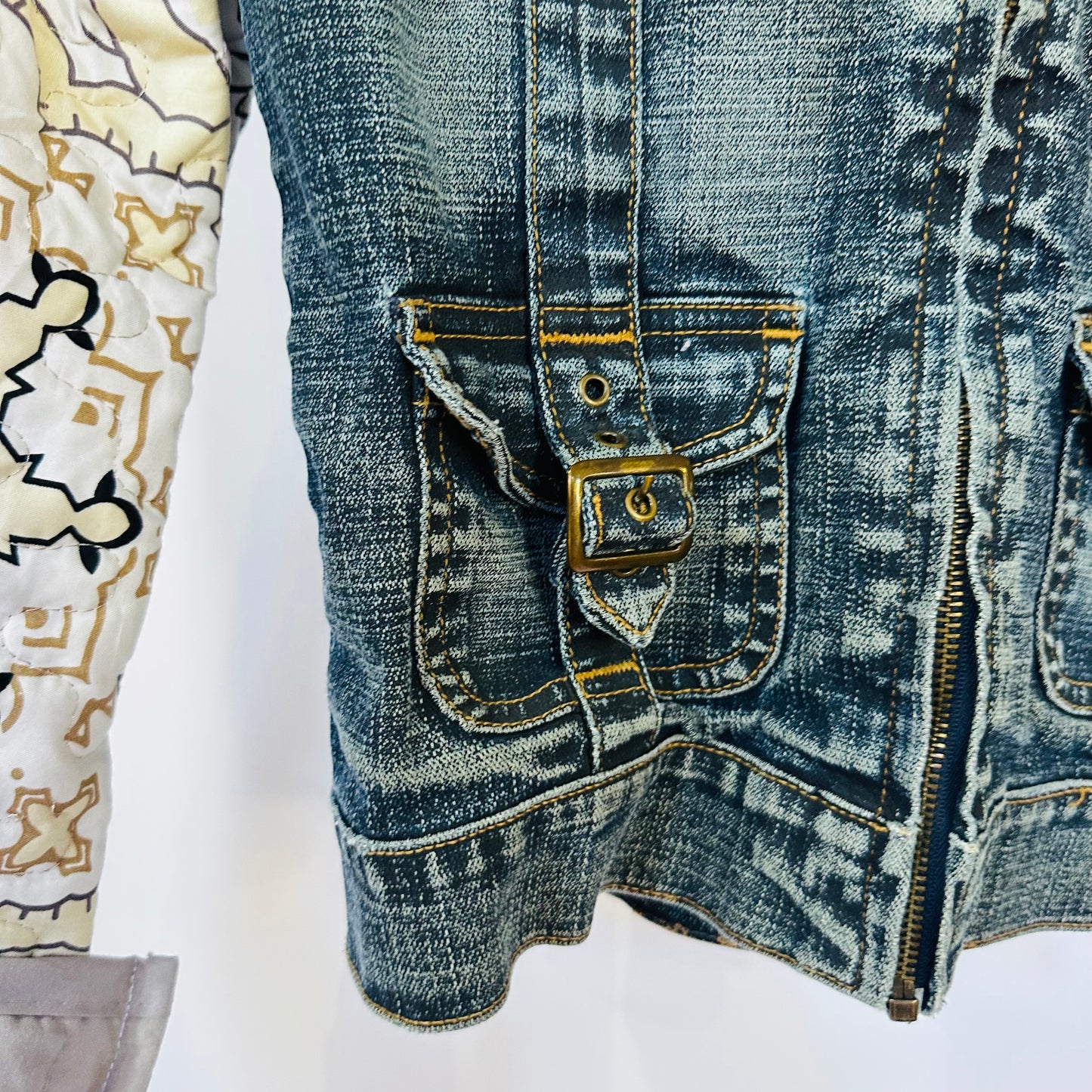 zip denim meets quilted sleeves [s]