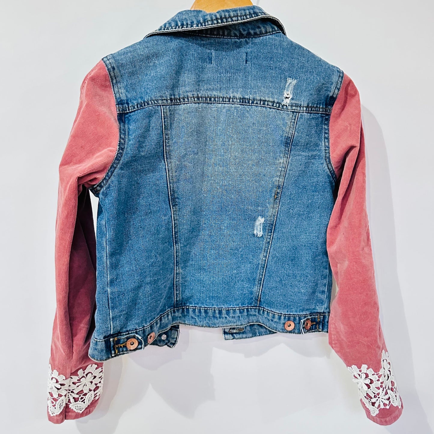 coral corduroy, lace + denim [s/m]