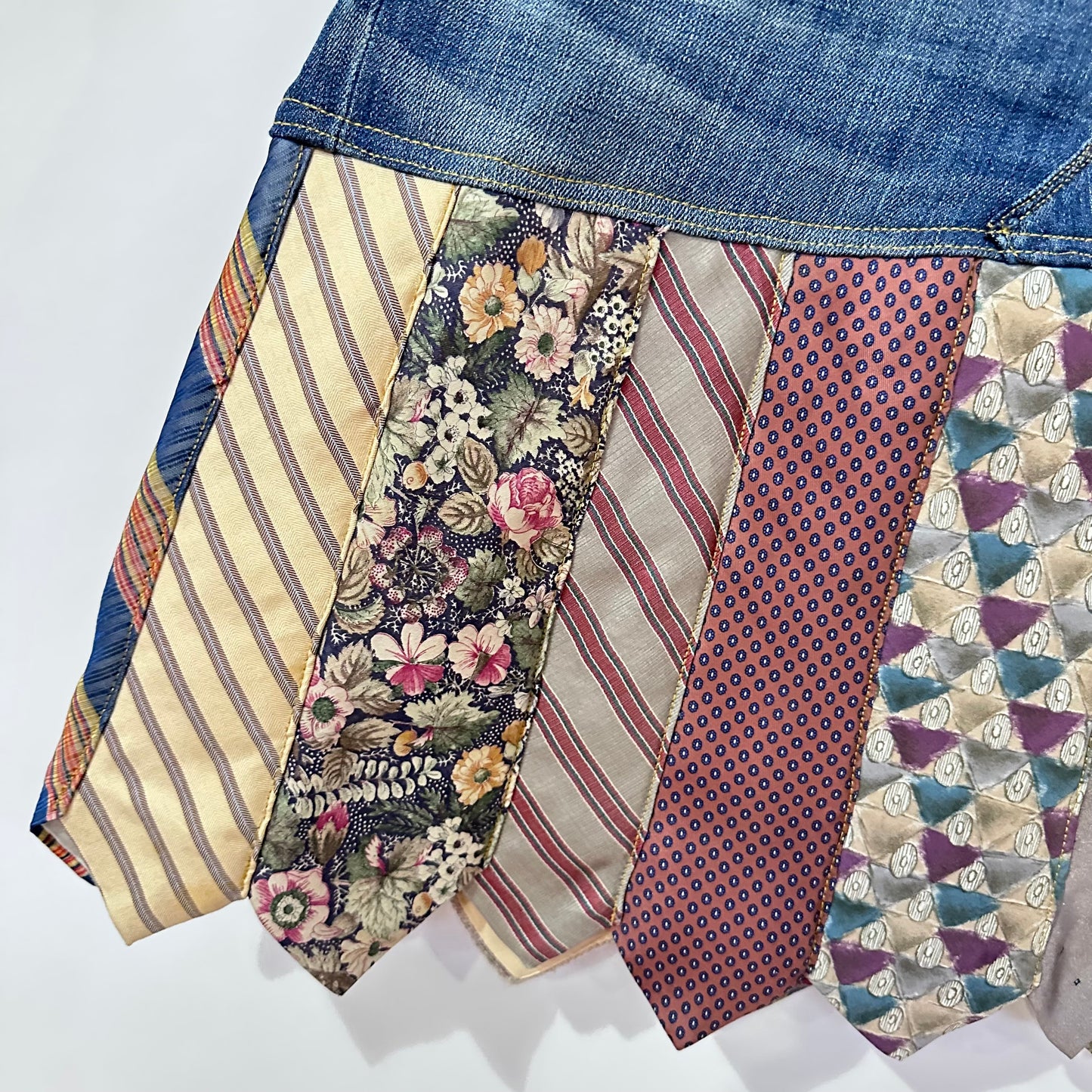 pastel tie + whiskered denim skirt [8/29]