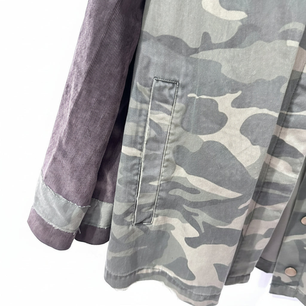 soft corduroy + long camo military denim [m]