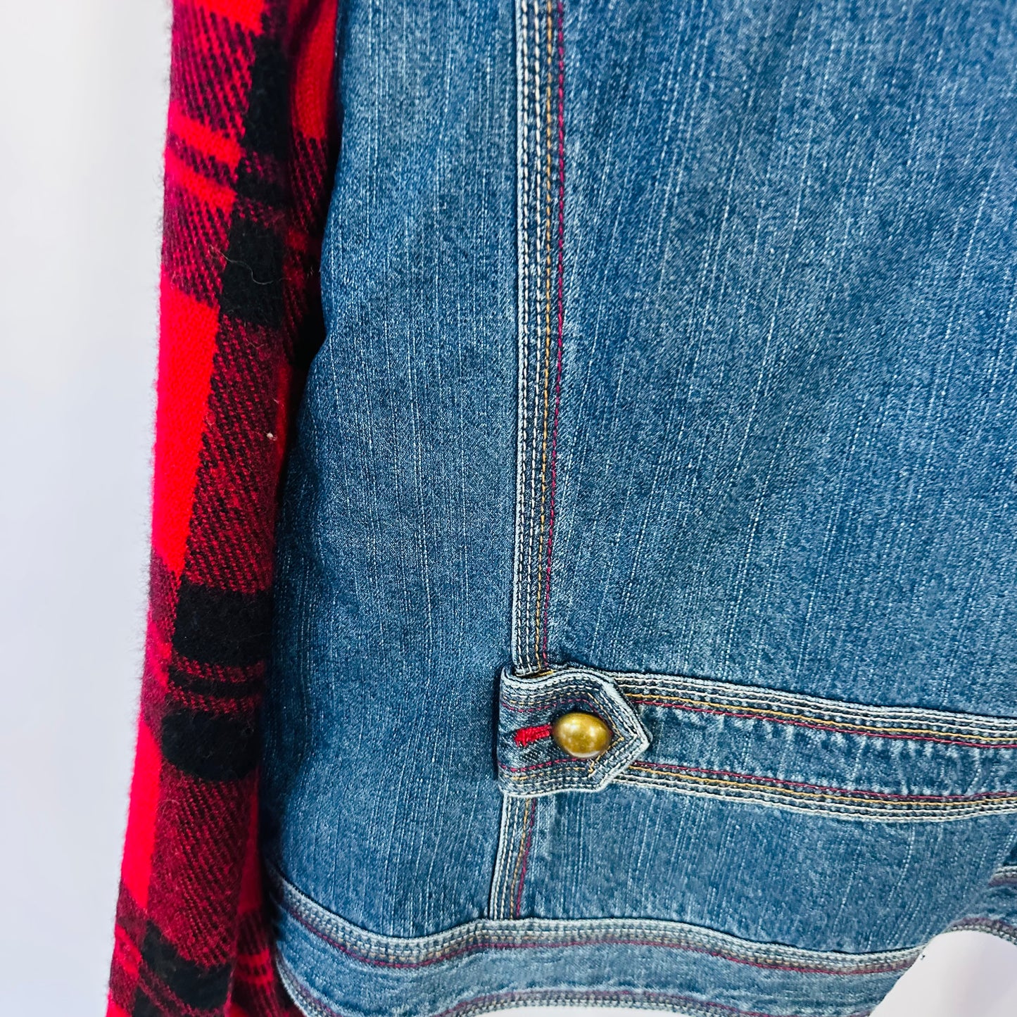 military bolero denim with soft blouse sleeves [l]