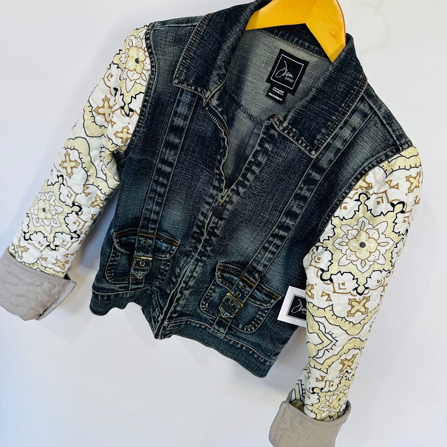 zip denim meets quilted sleeves [s]