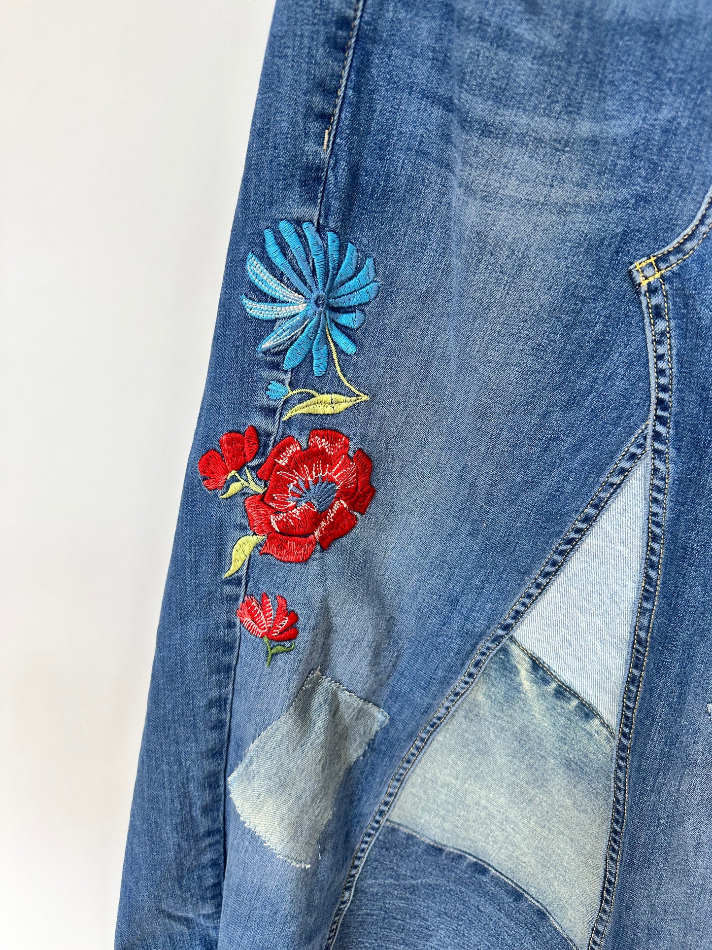 floral embroidered patched denim maxi skirt, [2/26]