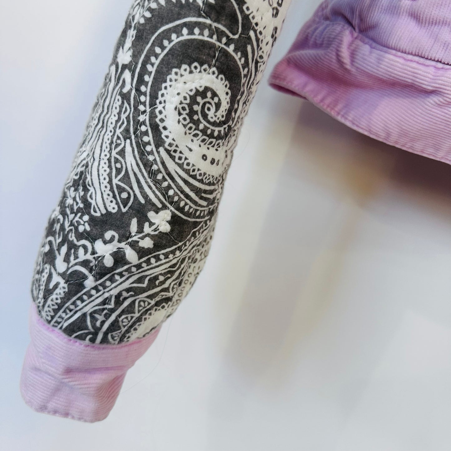 soft quilt + pink corduroy jacket[s/m]