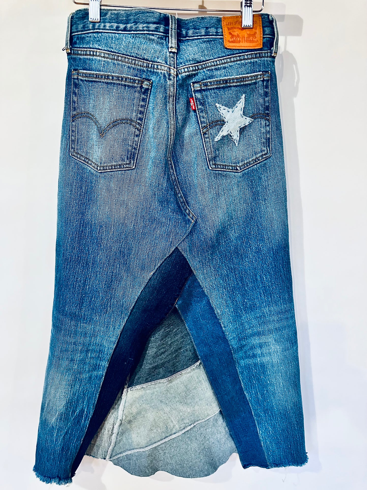 levi's original button fly denim maxi skirt, [6/28]