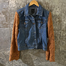 Load image into Gallery viewer, pumpkin knit + denim jacket
