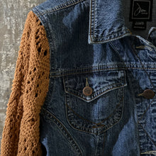 Load image into Gallery viewer, pumpkin knit + denim jacket
