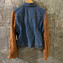 Load image into Gallery viewer, pumpkin knit + denim jacket
