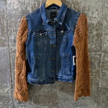 Load image into Gallery viewer, pumpkin knit + denim jacket
