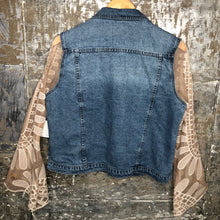 Load image into Gallery viewer, tough + tender lace denim jacket
