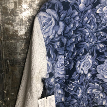 Load image into Gallery viewer, blue + white floral slouchy denim jacket
