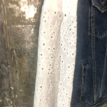 Load image into Gallery viewer, classic blue denim jacket + baby doll bells
