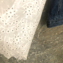 Load image into Gallery viewer, classic blue denim jacket + baby doll bells
